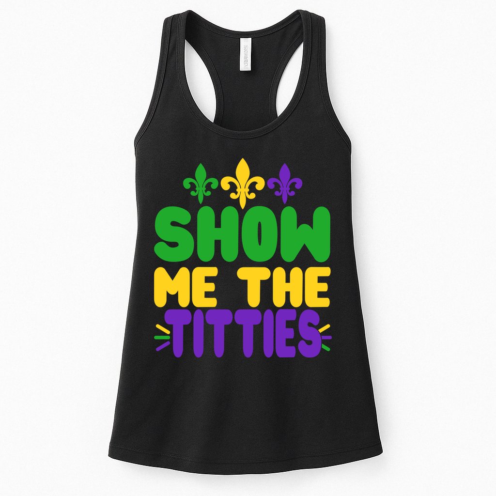 Mardi Gras Show Me The Titties Womens Tank Top