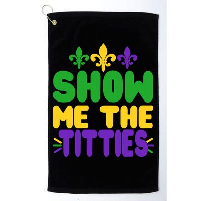 Mardi Gras Show Me The Titties Golf Towel