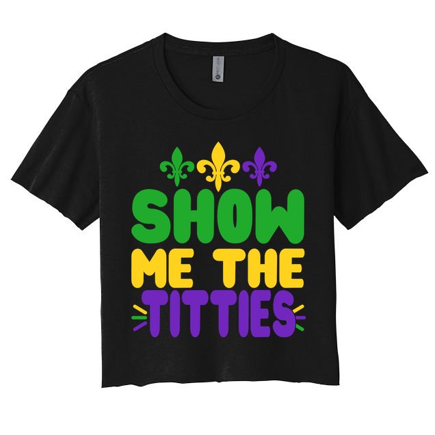 Mardi Gras Show Me The Titties Crop Top