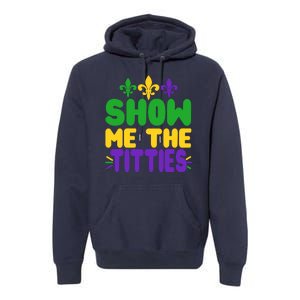 Mardi Gras Show Me The Titties Premium Hoodie