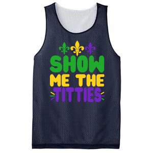 Mardi Gras Show Me The Titties Mesh Reversible Basketball Jersey Tank