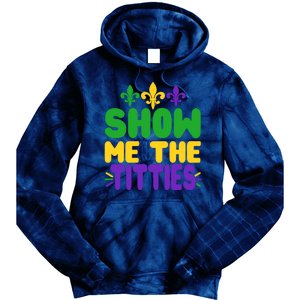 Mardi Gras Show Me The Titties Tie Dye Hoodie