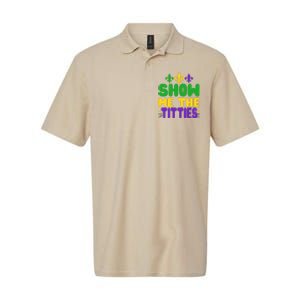 Mardi Gras Show Me The Titties Softstyle Adult Sport Polo