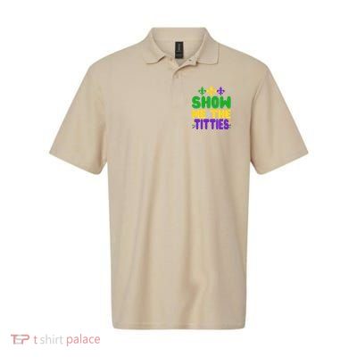 Mardi Gras Show Me The Titties Softstyle Adult Sport Polo