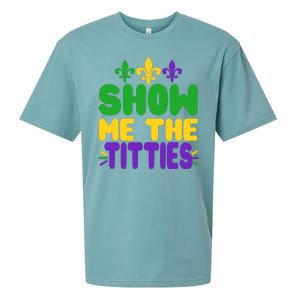 Mardi Gras Show Me The Titties Sueded Cloud Jersey T-Shirt