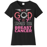 My God Stronger Than Breast Cancer Awareness Christian Women Women's T-Shirt