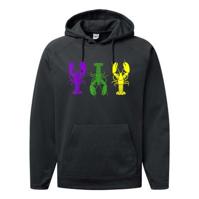 Mardi Gras Shirt, Craw Fish , Mardi Gras Outfit Performance Fleece Hoodie