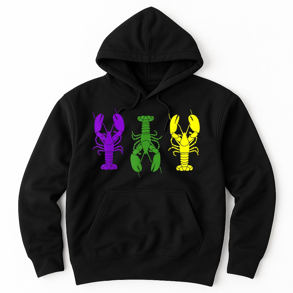 Mardi Gras Shirt, Craw Fish , Mardi Gras Outfit Hoodie