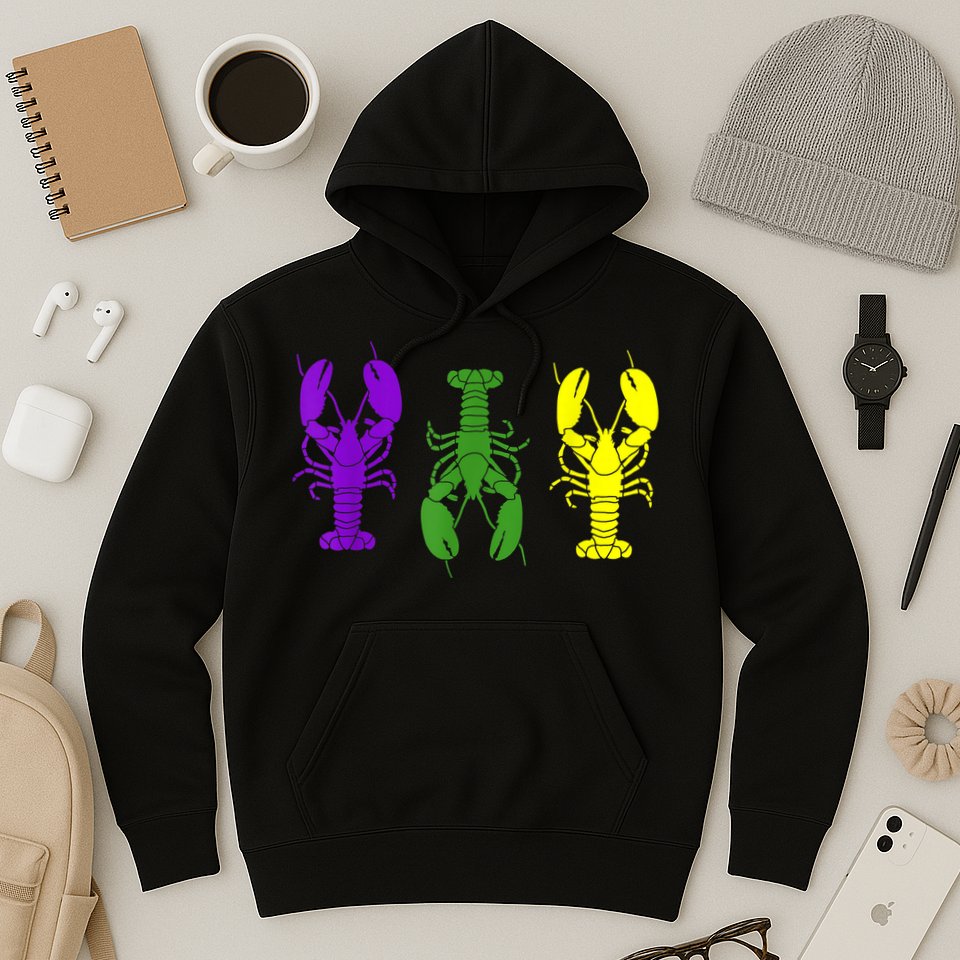 Mardi Gras Shirt, Craw Fish , Mardi Gras Outfit Hoodie
