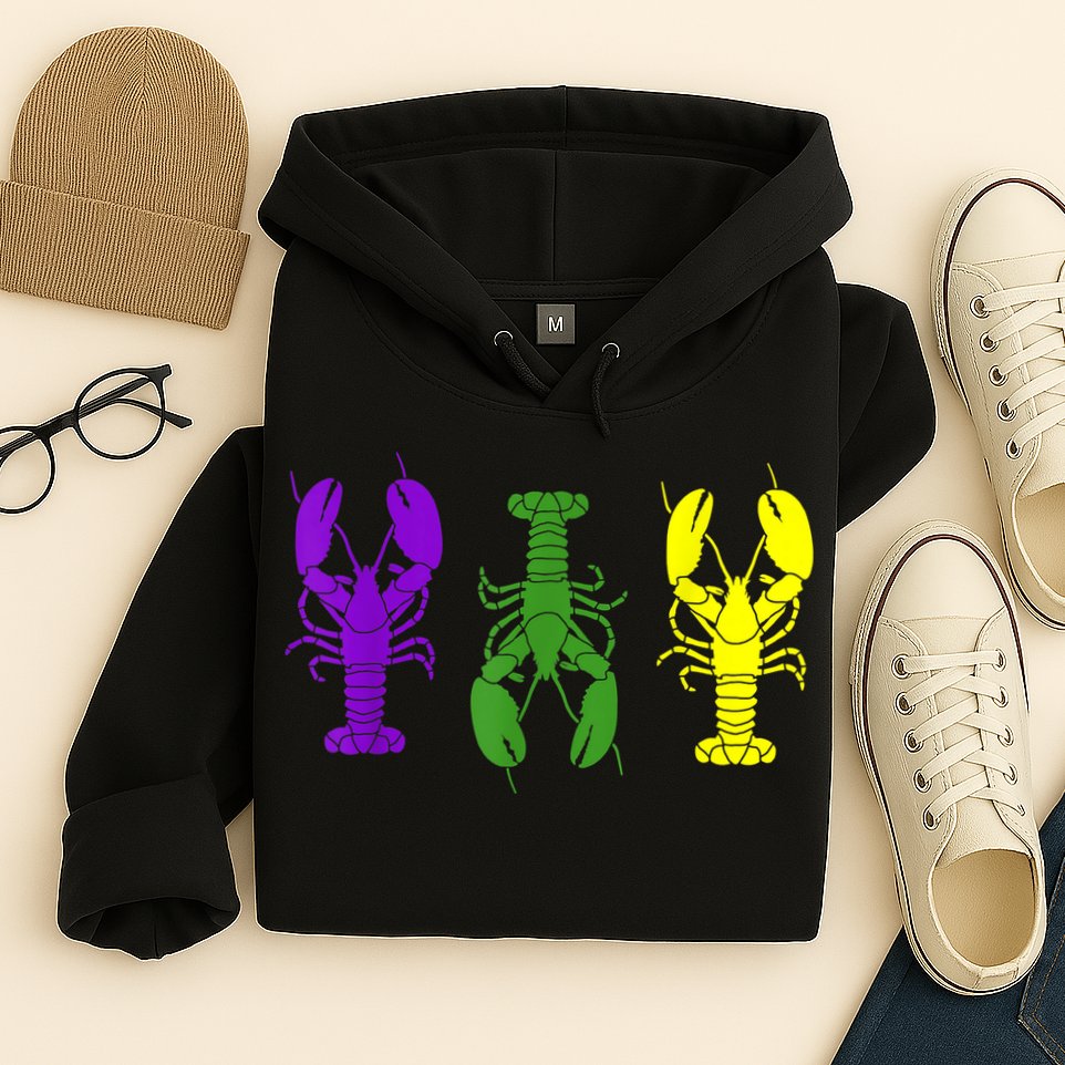 Mardi Gras Shirt, Craw Fish , Mardi Gras Outfit Hoodie
