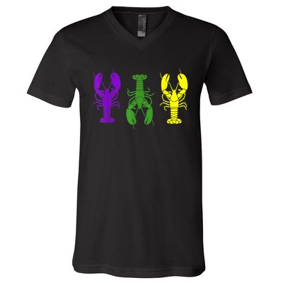 Mardi Gras Shirt, Craw Fish , Mardi Gras Outfit V-Neck T-Shirt