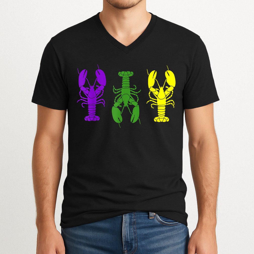 Mardi Gras Shirt, Craw Fish , Mardi Gras Outfit V-Neck T-Shirt