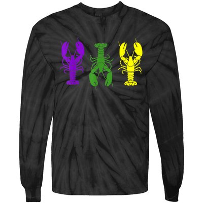 Mardi Gras Shirt, Craw Fish , Mardi Gras Outfit Tie-Dye Long Sleeve Shirt