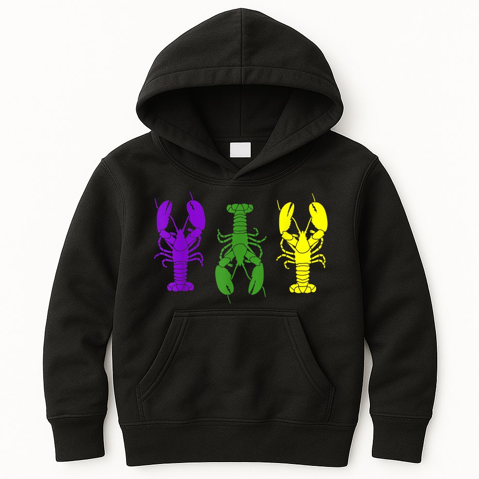 Mardi Gras Shirt, Craw Fish , Mardi Gras Outfit Kids Hoodie