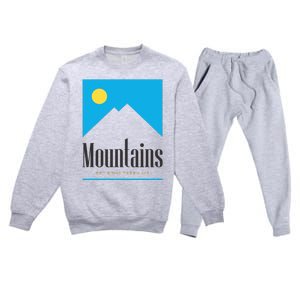 Mountains Get Some Fresh Good Air Cigarette Design Premium Crewneck Sweatsuit Set