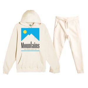 Mountains Get Some Fresh Good Air Cigarette Design Premium Hooded Sweatsuit Set