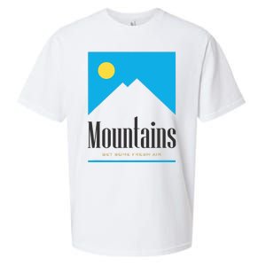 Mountains Get Some Fresh Good Air Cigarette Design Sueded Cloud Jersey T-Shirt