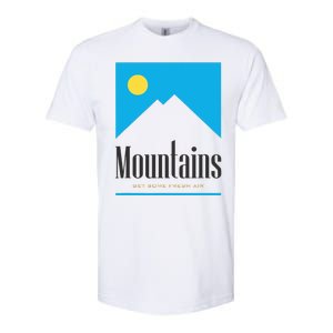 Mountains Get Some Fresh Good Air Cigarette Design Softstyle CVC T-Shirt