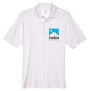 Mountains Get Some Fresh Good Air Cigarette Design Men's Origin Performance Pique Polo