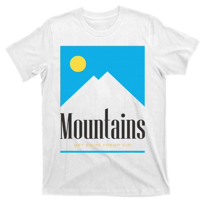 Mountains Get Some Fresh Good Air Cigarette Design T-Shirt