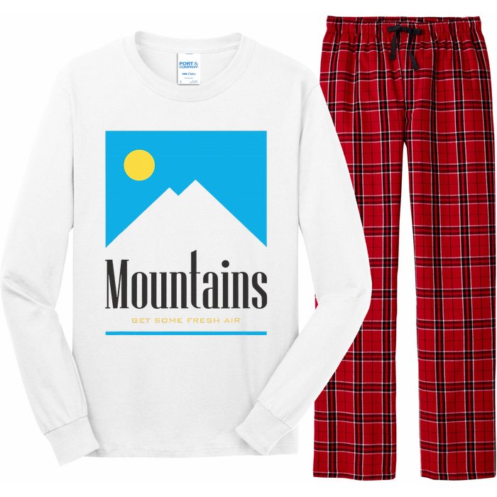 Mountains Get Some Fresh Good Air Cigarette Design Long Sleeve Pajama Set