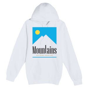 Mountains Get Some Fresh Good Air Cigarette Design Premium Pullover Hoodie