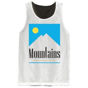 Mountains Get Some Fresh Good Air Cigarette Design Mesh Reversible Basketball Jersey Tank