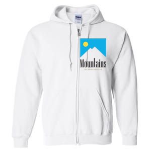 Mountains Get Some Fresh Good Air Cigarette Design Full Zip Hoodie