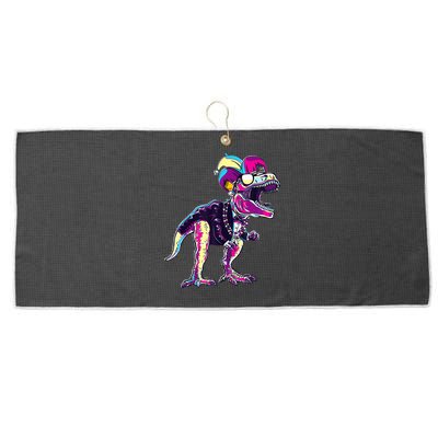 Mardi Gras Saurus Dino T Rex Large Microfiber Waffle Golf Towel