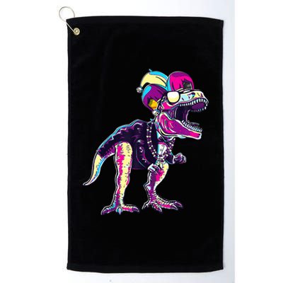 Mardi Gras Saurus Dino T Rex Platinum Collection Golf Towel