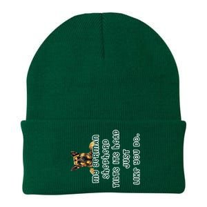 My Ger Shepherd Tilts His Head Ger Shepherd Funny Gift Meaningful Gift Knit Cap Winter Beanie