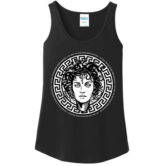 Medusa Gorgon Snake Head Greek Mythology Ancient Myth Ladies Essential Tank