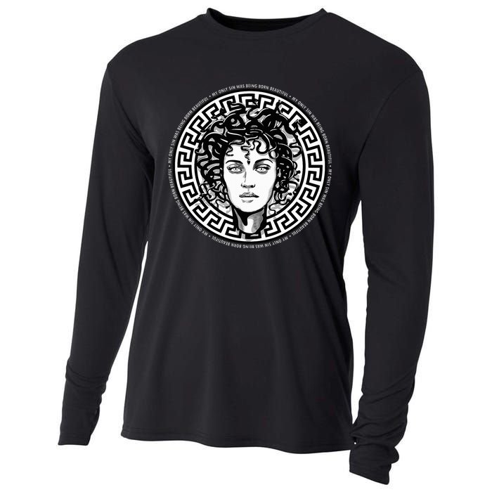 Medusa Gorgon Snake Head Greek Mythology Ancient Myth Cooling Performance Long Sleeve Crew