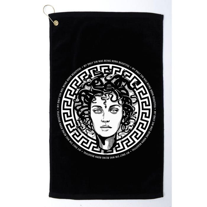 Medusa Gorgon Snake Head Greek Mythology Ancient Myth Golf Towel