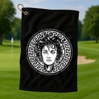 Medusa Gorgon Snake Head Greek Mythology Ancient Myth Golf Towel