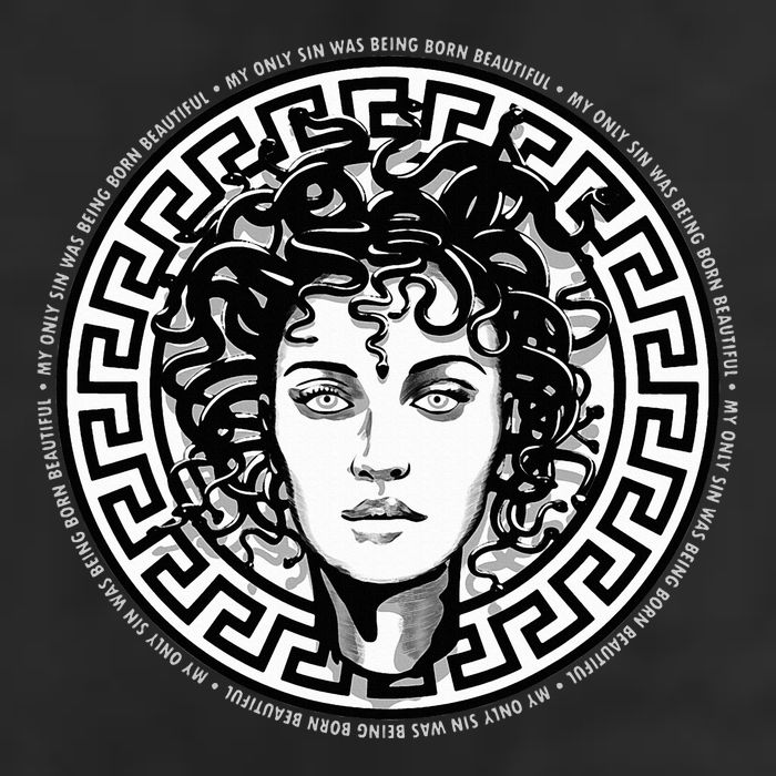 Medusa Gorgon Snake Head Greek Mythology Ancient Myth Golf Towel