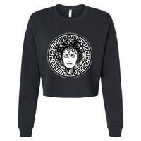Medusa Gorgon Snake Head Greek Mythology Ancient Myth Cropped Pullover Crew