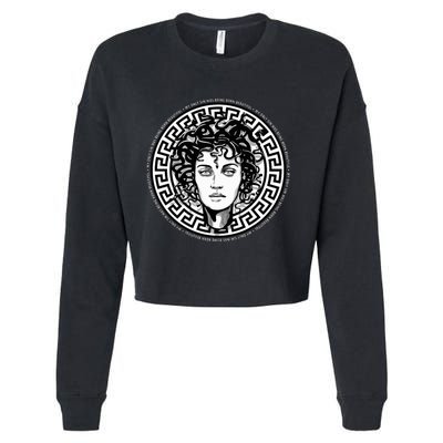 Medusa Gorgon Snake Head Greek Mythology Ancient Myth Cropped Pullover Crew