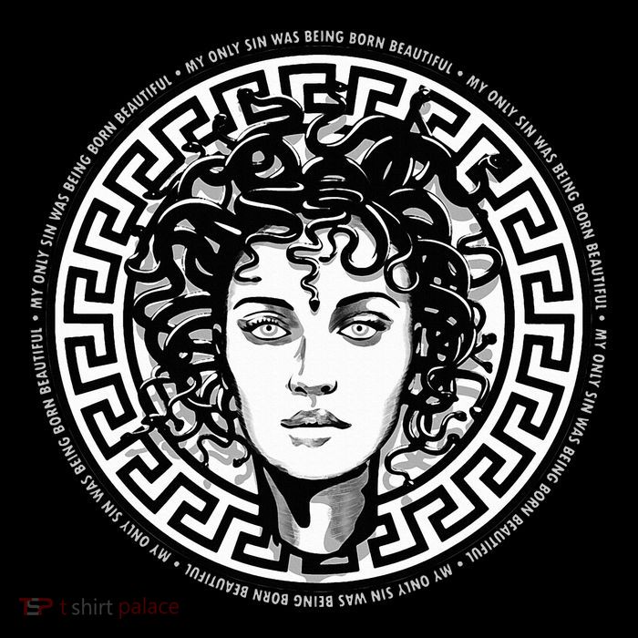 Medusa Gorgon Snake Head Greek Mythology Ancient Myth Womens T-Shirt