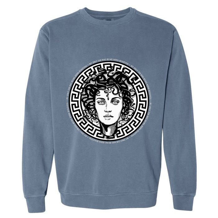 Medusa Gorgon Snake Head Greek Mythology Ancient Myth Garment-Dyed Sweatshirt