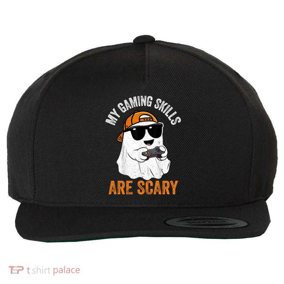 My Gaming Skills Are Scary Funny Gaming Halloween Gift Wool Snapback Cap