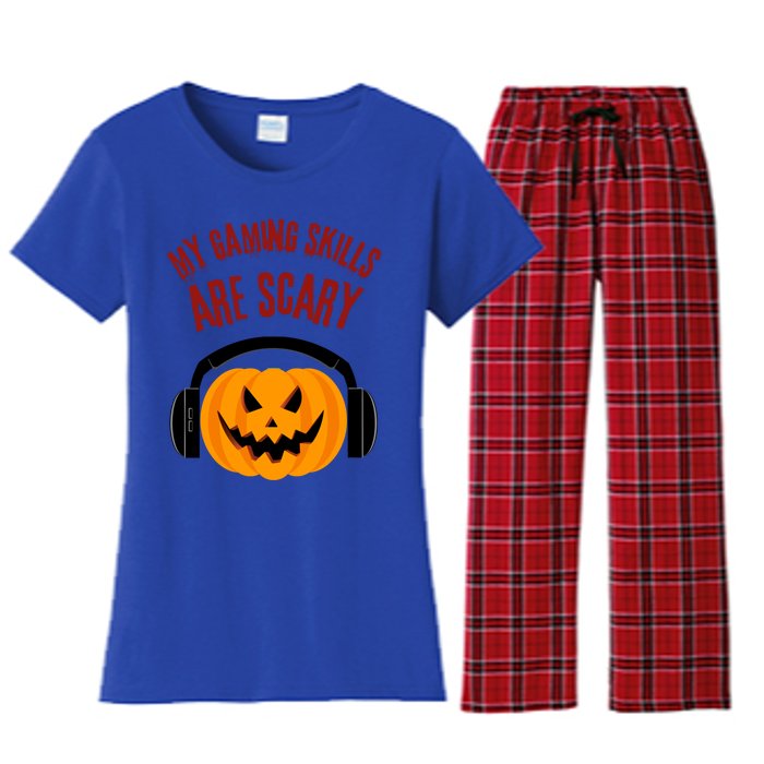 My Gaming Skills Are Scary Halloween For Gaming Meaningful Gift Women's Flannel Pajama Set