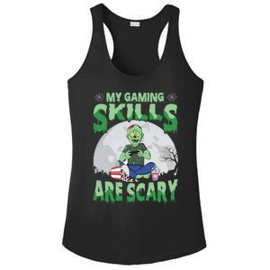 My Gaming Skills Are Scary Zombie Halloween Gaming Gift Ladies PosiCharge Competitor Racerback Tank