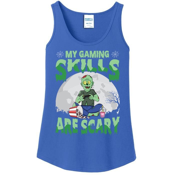 My Gaming Skills Are Scary Zombie Halloween Gaming Gift Ladies Essential Tank