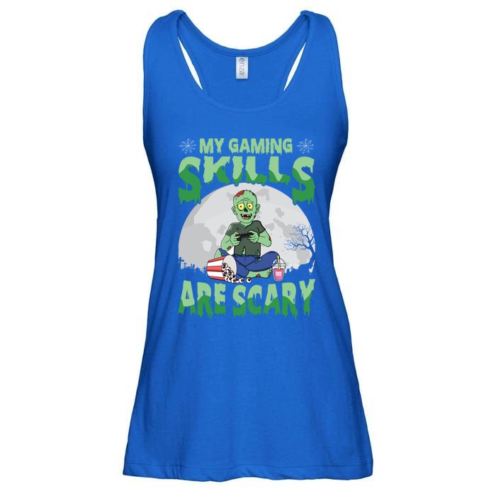 My Gaming Skills Are Scary Zombie Halloween Gaming Gift Ladies Essential Flowy Tank