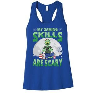 My Gaming Skills Are Scary Zombie Halloween Gaming Gift Women's Racerback Tank