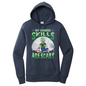 My Gaming Skills Are Scary Zombie Halloween Gaming Gift Women's Pullover Hoodie