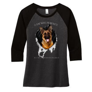 My German Shepherd Is Perfect Dogs Women's Tri-Blend 3/4-Sleeve Raglan Shirt