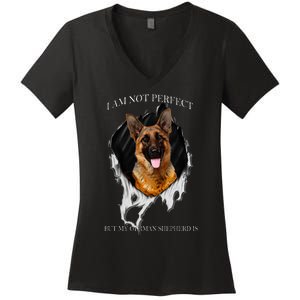 My German Shepherd Is Perfect Dogs Women's V-Neck T-Shirt