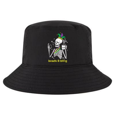 Mardi Gras Skeleton Beads Bling Funny Outfit Women Cool Comfort Performance Bucket Hat